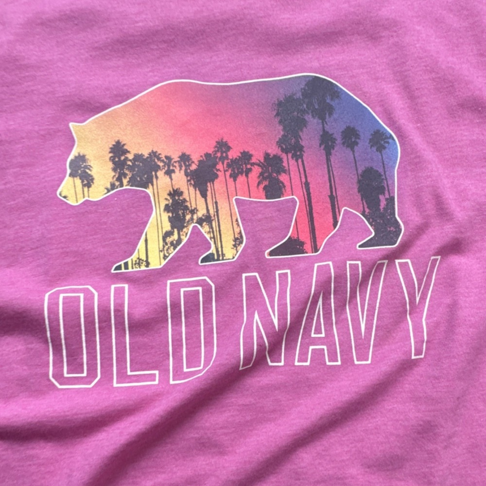 Old Navy Soft Washed Cotton California Bear Graphic Pink Men's T-Shirt M - Picture 2 of 10